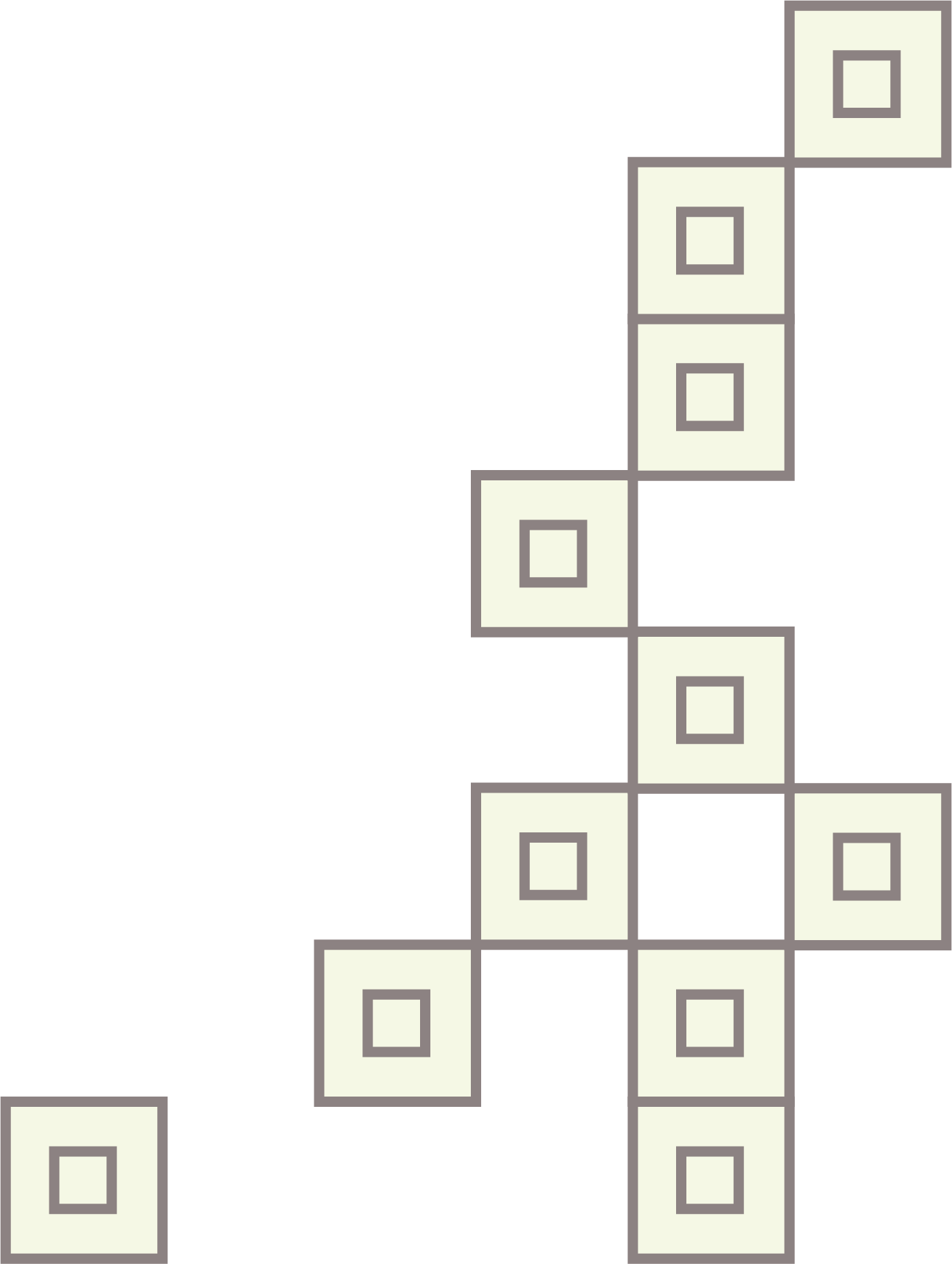 The squares that are used elsewhere in the brand to form the animated typography