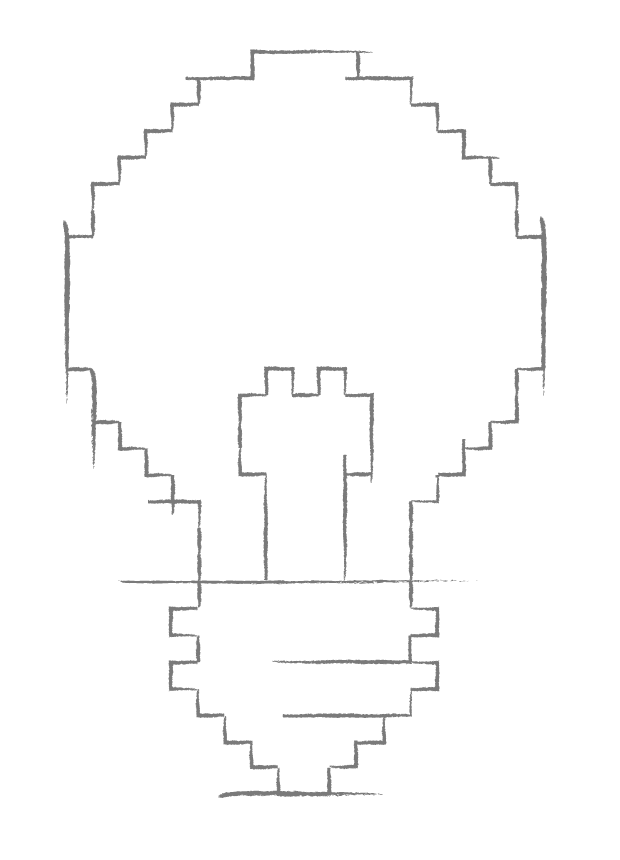 Linework image of a lightbulb